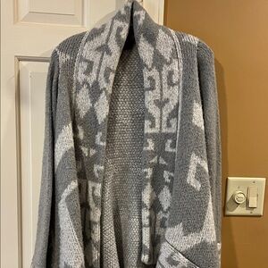 Gray Patterned Women's Cardigan